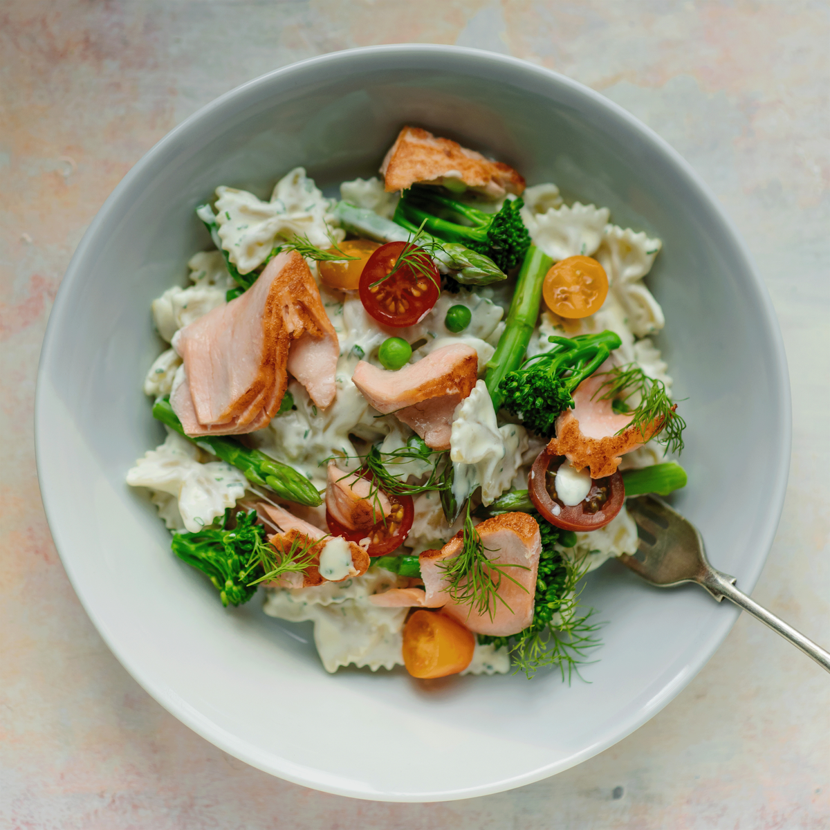 Creamy Salmon & Vegetable Pasta